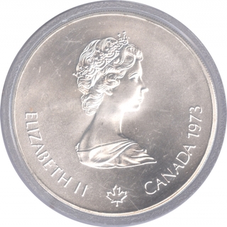 Canada Silver Five Dollars Proof Coin of Olympic Games of 1976.