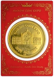 Gold plated Copper Medallion of Awadh Coin Expo.