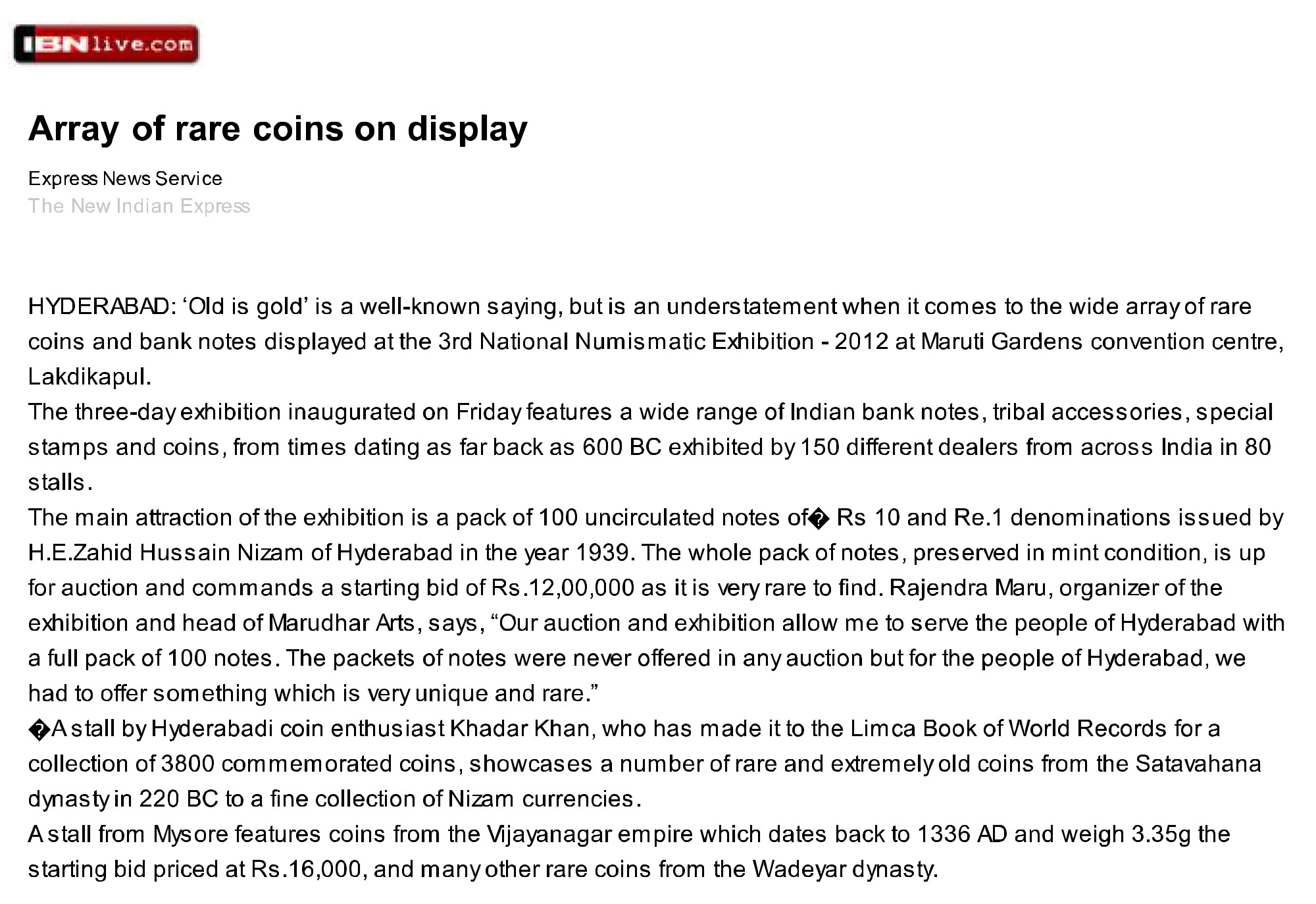 Array of Rare Coins on Display