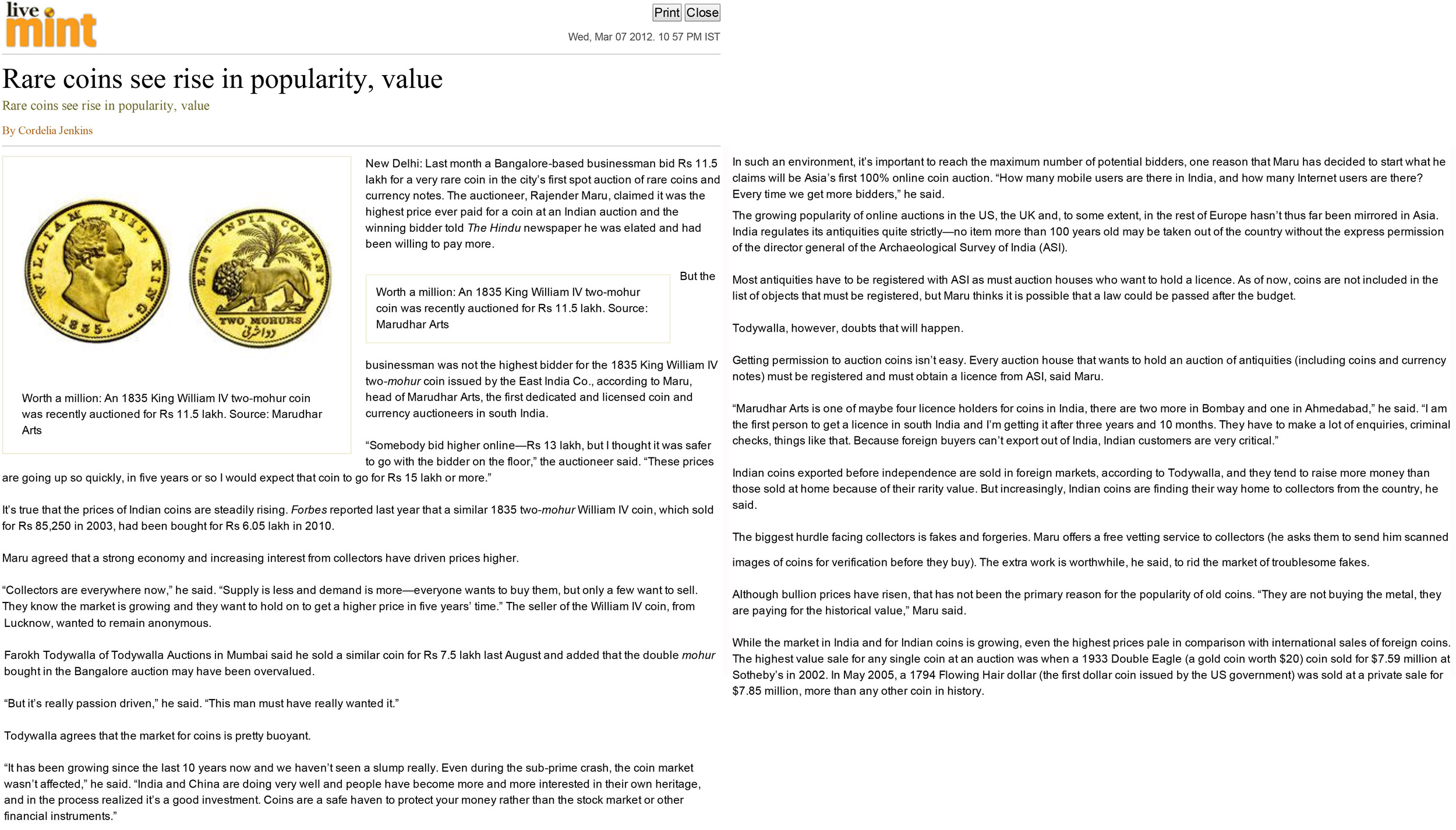 Rare Coins See Rise in Popularity, Value