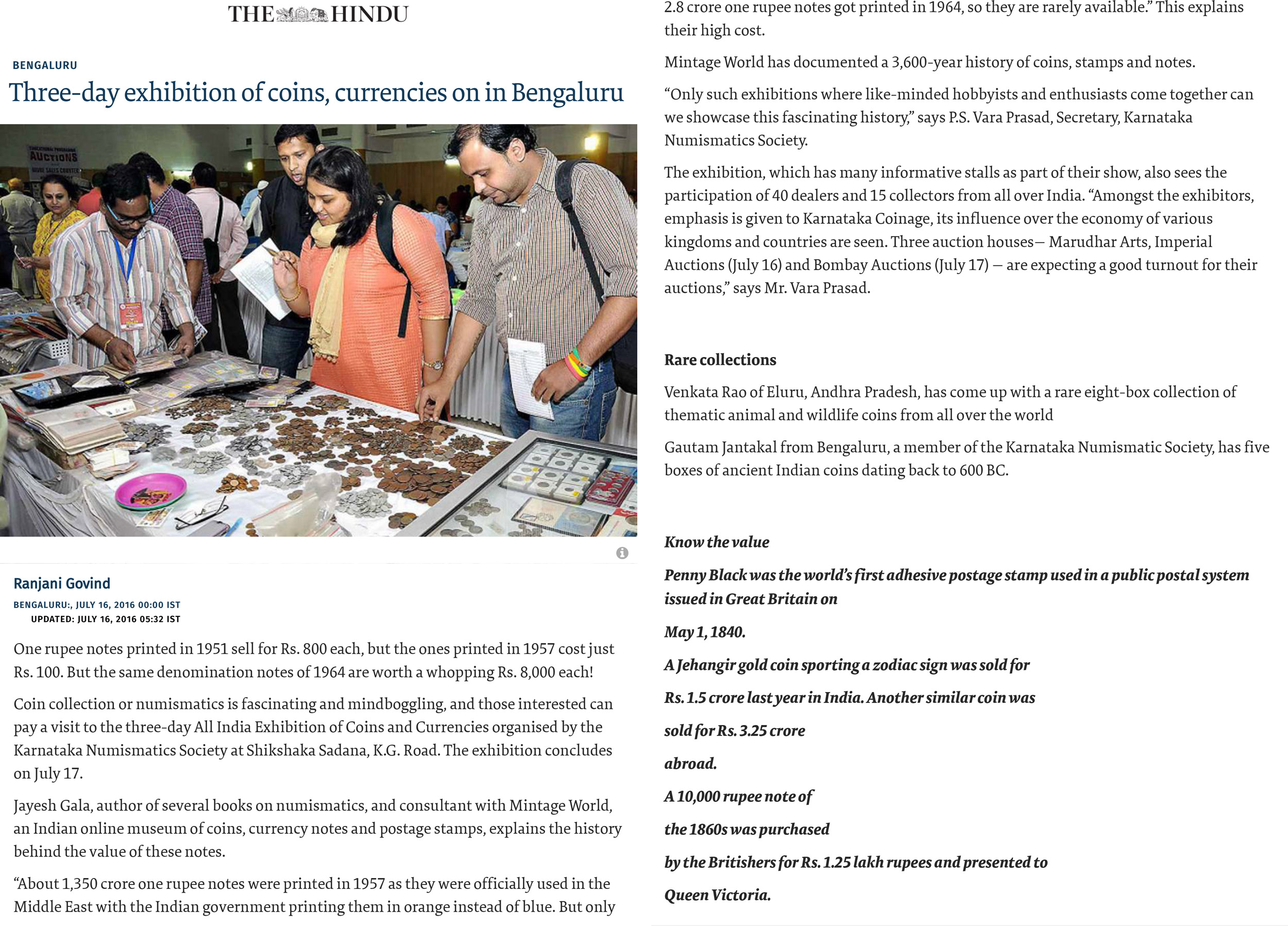 Three-Day Exhibition of Coins, Currencies on in Bengaluru