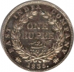 Silver One Rupee Coin of King William IIII of Calcutta Mint of 1835.