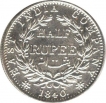 Silver Half Rupee Coin of Victoria Queen of 1840.