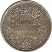 Silver Rupee Coin of Victoria Queen of 1862.