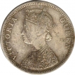 Silver Rupee Coin of Victoria Queen of 1875.