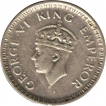 Silver Quarter Rupee Coin of King George VI of 1945.