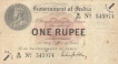 One Rupee Bank Note of King George V Signed by M.M.S. Gubbay of 1917.