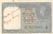 One Rupee Bank Note of King George VI Signed by C E Jones of Burma Issue.