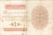 One Rupee Bank Note of Pondichery of French India.
