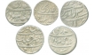 Shah Alam Bahadur, Silver Rupee (5), Akbarabad mastaqir-ul-khilafat, Dar-ul-Khilafat Shahjahanabad, Dar-ul-Sultanat, Itawa, Laknau, About very Fine to Extremely Fine.