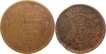 Biknair, Copper 1/4 Anna (1895, 0.54g, 0.28mm, About Very Fine), 1/2 Pice (1894, 0.28g, 21.05m, About Fine).