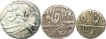 Partabgarh, Silver 1/4 Rupee(AH 1236, in the name of Dulep Singh, KM# 21, 2013 Edition, About Very Fine), Silver 1/2 Rupee (AH 1199, in the name of Sawant Singh,  KM# 12, 2013 Edition, About Very Fine), Silver Rupee(AH 1236, in the name of  Dulep Singh, KM# 23, 2013 Edition, About Extremely Fine).