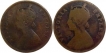 Copper Quarter Anna of Queen Victoria of 1880 & 1898.