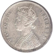 1877, Victoria Empress, Silver Rupee, A3 / II / Dot, Bombay Mint (PR # 148), About UNC.