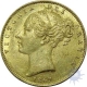 UK, 1869, Gold Sovereign, Royal Mint, Young Head, Rare Date. 8g, 22.00 mm, About Extremely Fine, Rare.