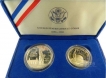 1986. Liberty Half Dollar & Dollar, United States Liberty Coins, Mint San Francisco. 