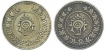 Silver Fanam Coins of Rama Varma VI of Travancore State.