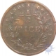 Copper Half Pice Coin of East India Company of Calcutta Mint of 1853.