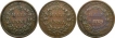 Copper Half Anna Coins of  East India Company of Madras Mint of 1835.