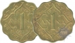 Copper Nickel One Anna Coins of King George VI of 1943.