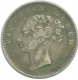 Silver Quarter Rupee Coin of Victoria Queen of Calcutta Mint of 1840.