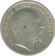 Silver Half Rupee Coin of King Edward VII of Calcutta Mint of 1909.