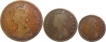 Copper Coins of Victoria Queen of Calcutta Mint of 1876.