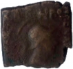 Square Copper Coin of Menander I of Indo Greeks.