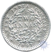 Silver Two Annas Coin of Victoria Queen of 1841.