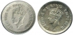 Silver Quarter Rupee Coins of King George VI of 1945.