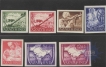 Set of Seven  and White Gum Stamps of  Government Azad Hind of 1943.
