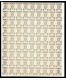 Error Three Pies of  Complete Sheet of Ninety One Stamps of Bhopal of 1944.