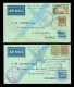 First Air Mail between India and Ceylon between Madras to Colombo and  Colombo to Madras.