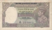 Five Rupees Note of King George VI Signed by C D Deshmukh of Burma Issue 1947 .