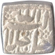 Square Silver Rupee Coin of Jalal ud din Muhammad Akbar of Ahmadabad Mint.