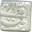 Silver Square Rupee Coin of Jalal ud din Muhammad Akbar of  Ahmadabad Mint.