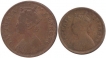 Copper Quarter Anna and Half Pice Coin of Dhar State of 1887.