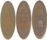 Copper Quarter Anna Coin of  King Edward VII of 1905 and  1906 and 1908.