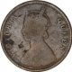 Copper Half Anna Coin of Victoria Queen of Calcutta mint of 1875.