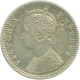 Silver Quarter Rupee Coin of Victoria Empress of Bombay Mint of 1892.