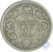 Silver Quarter Rupee Coin of King George V of Calcutta Mint of 1911,