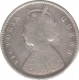 Silver Half Rupee Coin of Victoria Queen of  Calcutta Mint of  1875.