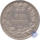 Silver sixpence Coin of Antique  and  Vintage British sterling.