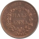 Copper Half Anna of East India Company of 1835