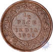 Copper Half Pice of King Edward VII Of Calcutta Mint Of 1905.