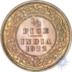 Bronze Half Pice Coin of King George V of Bombay Mint of 1922.