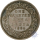 Copper Quater Anna of Victoria Empress of Bombay mint of 1884.