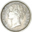 Silver Quarter Rupee of Victoria Queen of Madras mint of 1840.