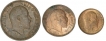 Copper Coins of King Edward VII with different years and denominations.