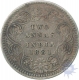 Error Silver Two Annas of Victoria Empress of  Calcutta Mint of 1881.